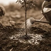 Soil, mulch and bare ground before planting