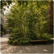 A dense green tiny forest